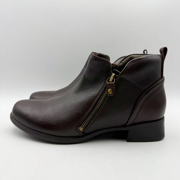 Munro Womens Neko Ankle Booties US 7 Wide Black Brown Leather NWOB - Picture 8 of 12